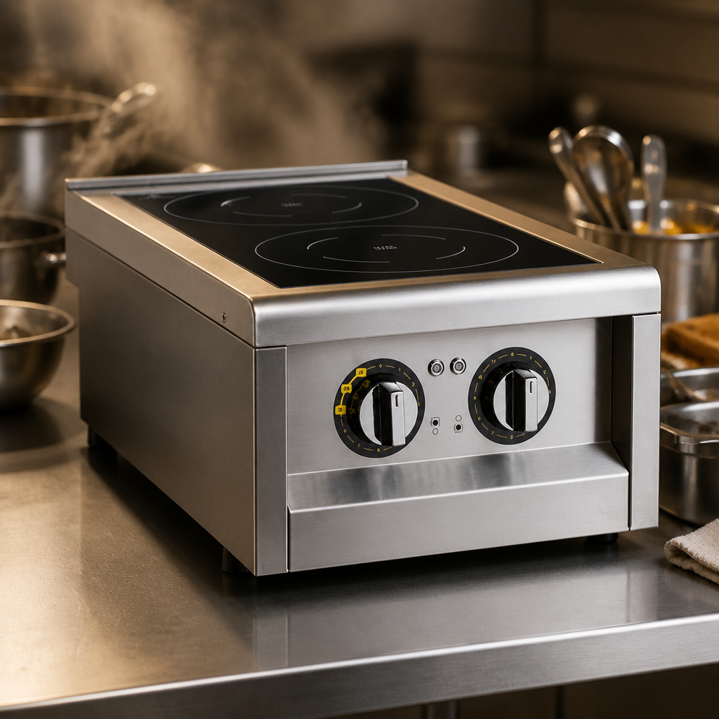600mm Double Zone Commercial Induction Hob 3kW Countertop