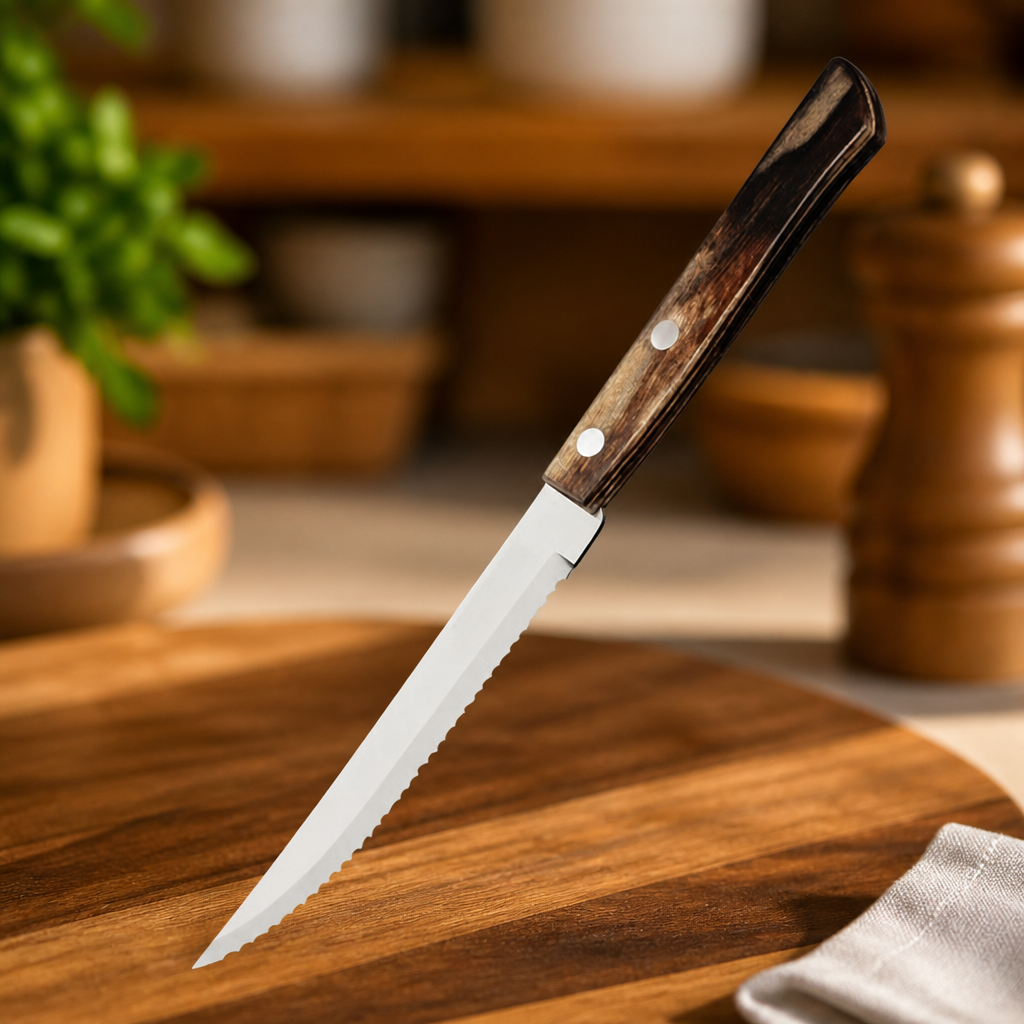 Commercial Steak Knives Set of 6 for Meat and Pizza Cutting