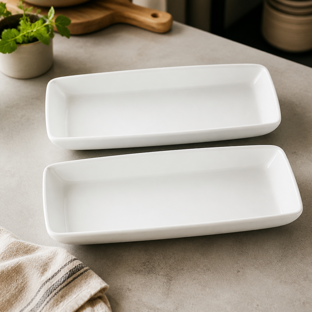 Commercial Counter Serve Rectangular Baking Dishes 1.75Ltr 2 Pack