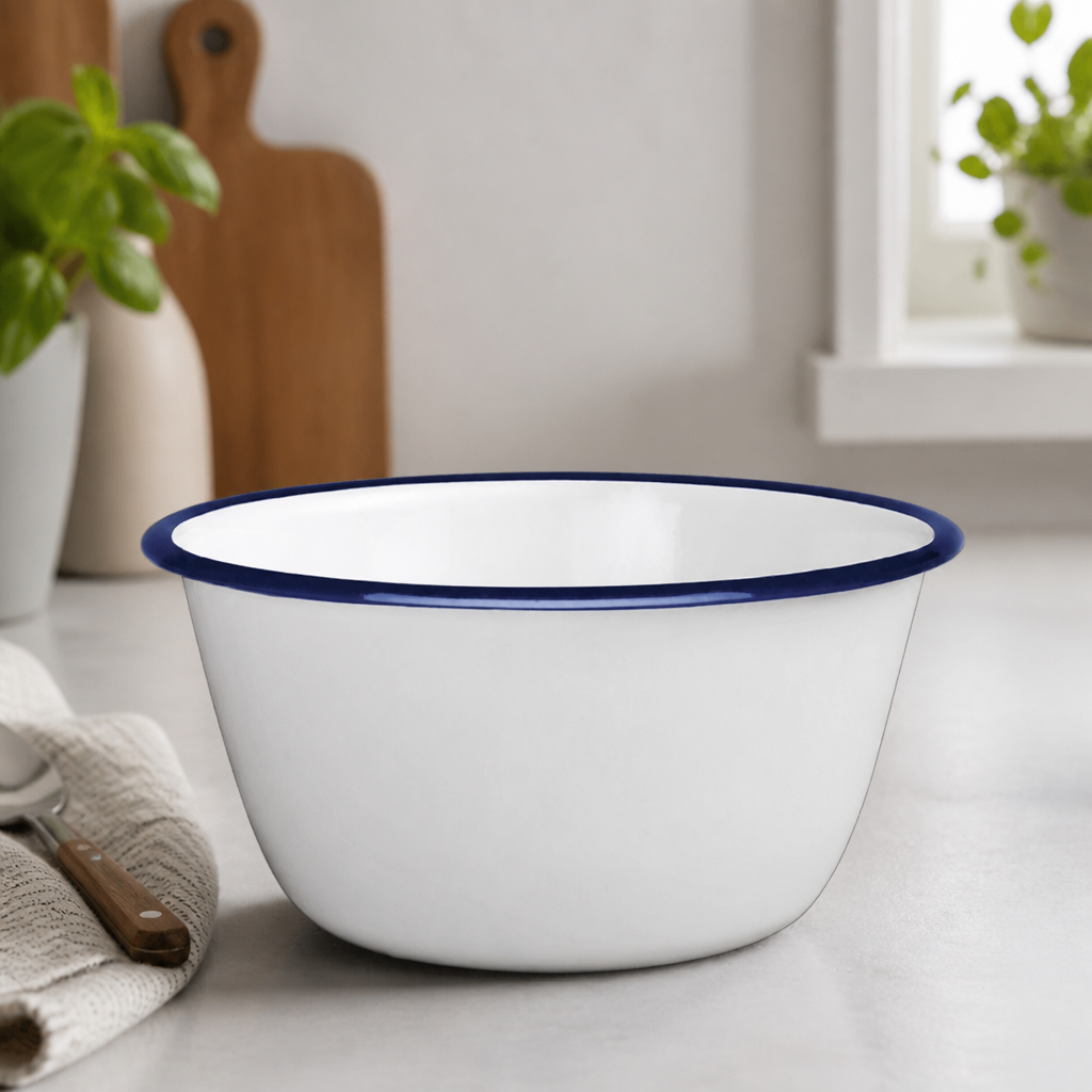 Commercial Enamel Pudding Bowls 155mm 880ml 6 Pack