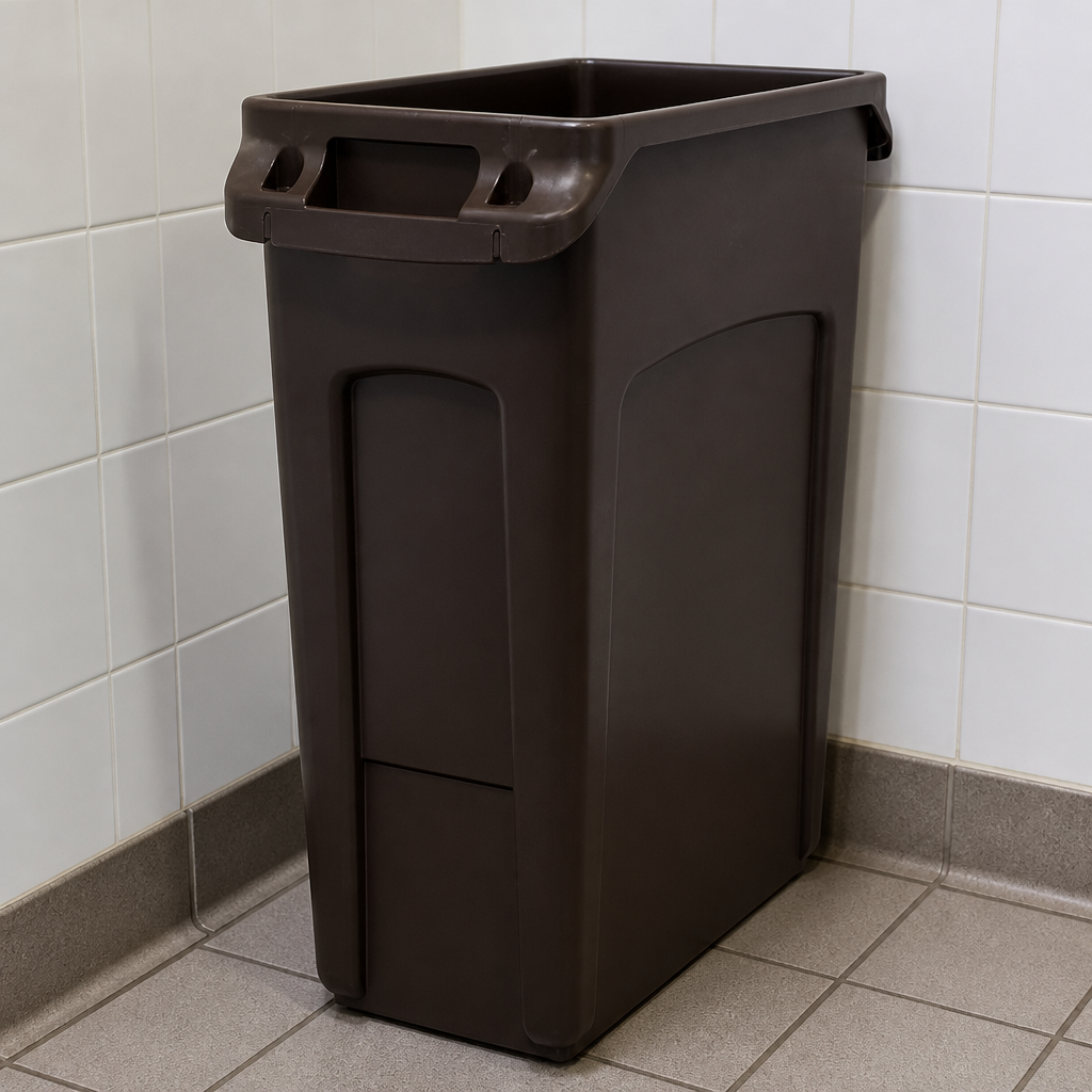 60Ltr brown commercial recycling bin with venting channels