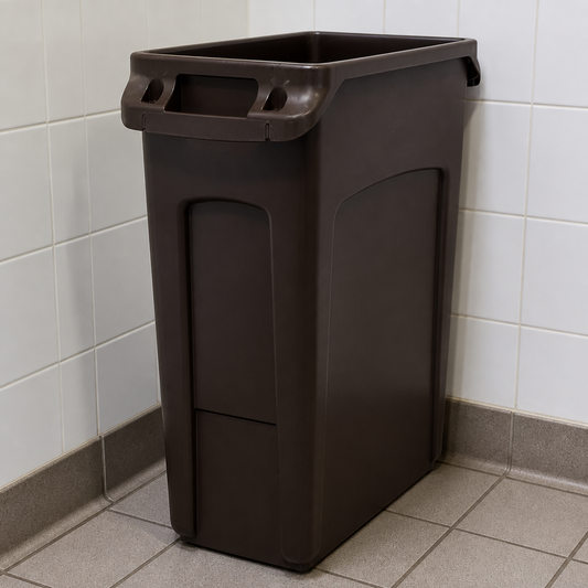 Commercial Recycling Bin 60Ltr with Venting Channels Brown