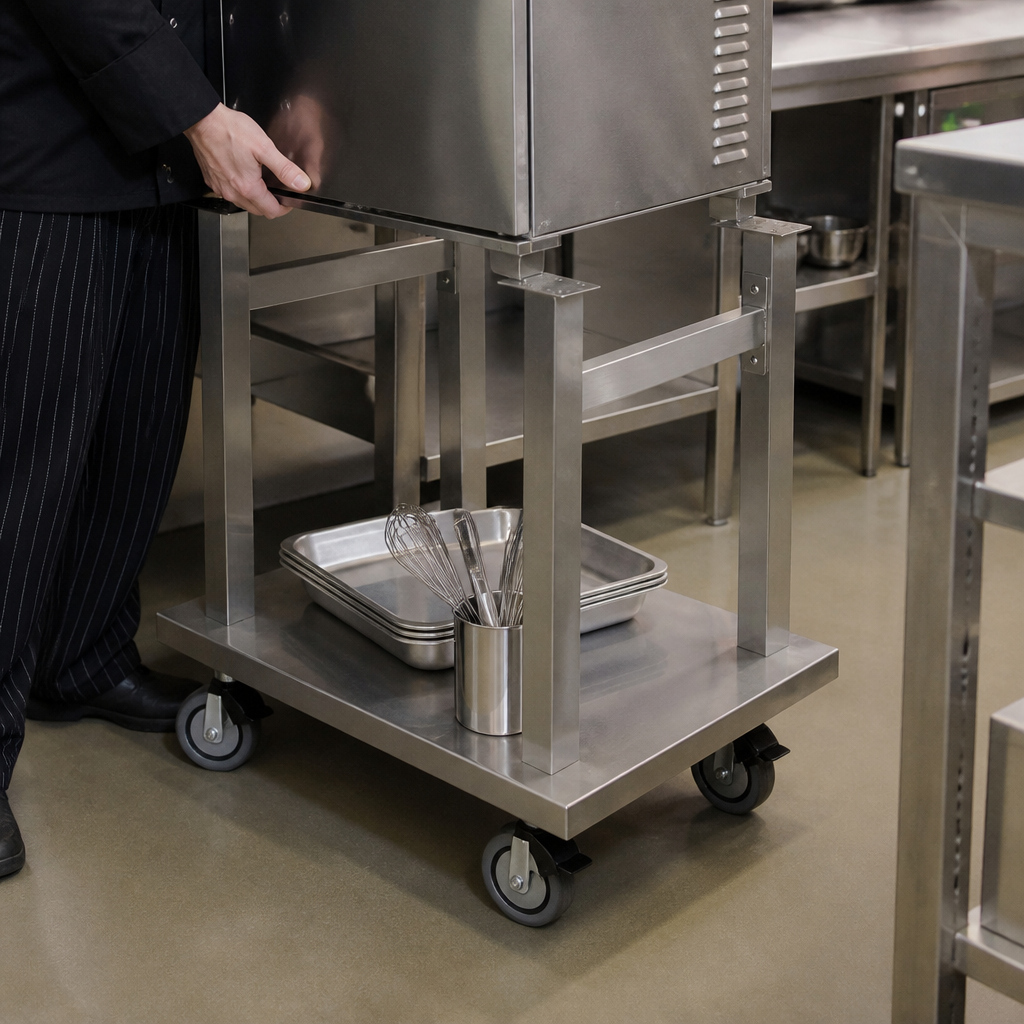 Stainless Steel Mobile Stand for 400mm Countertop Equipment
