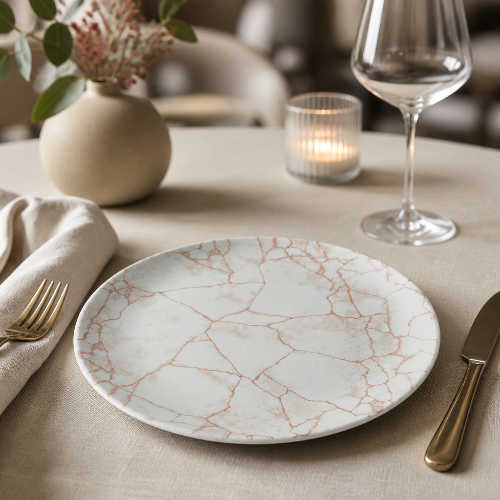 Commercial Kintsugi Coupe Plates Coral 260mm 12 Pack