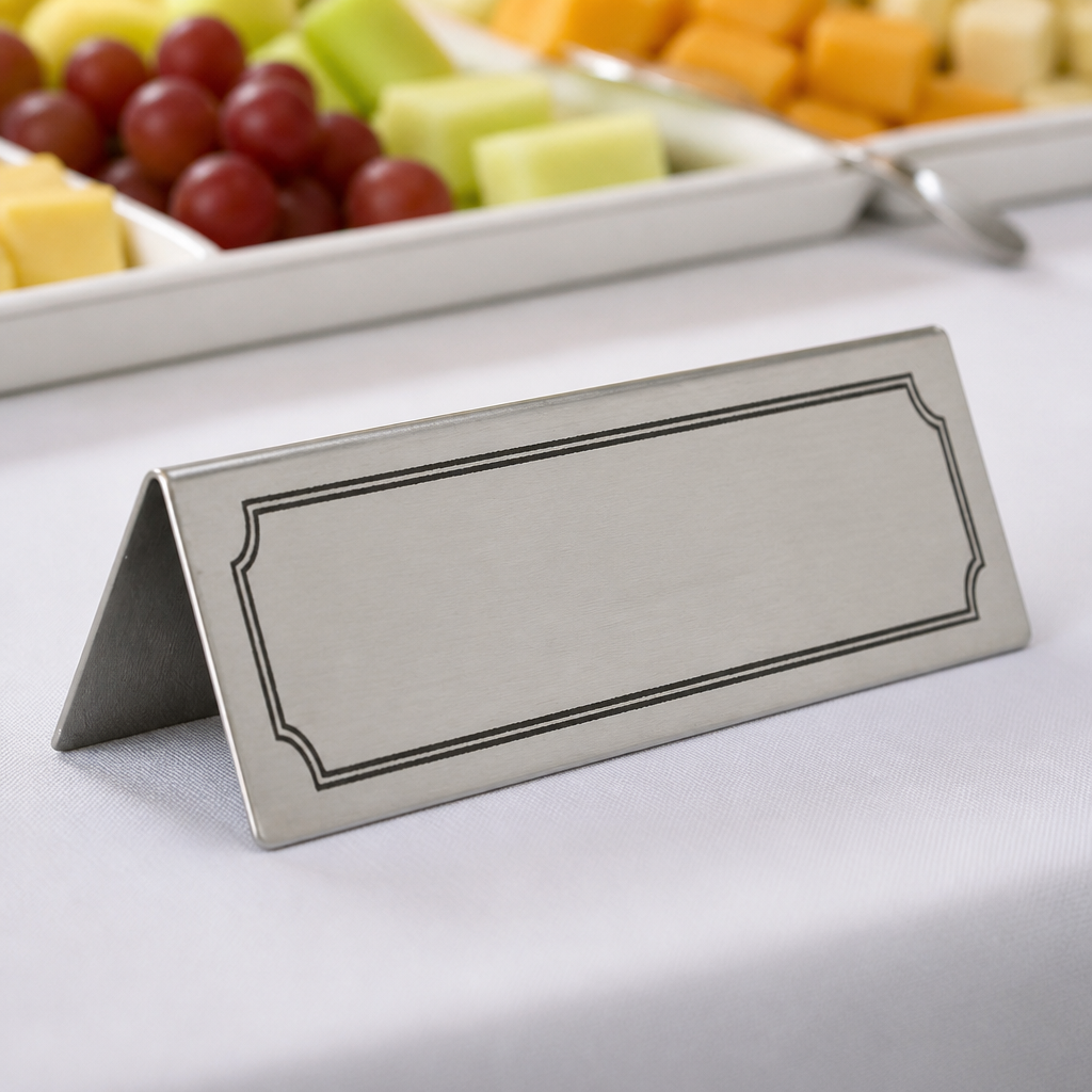 Stainless Steel Table Sign for restaurants and events