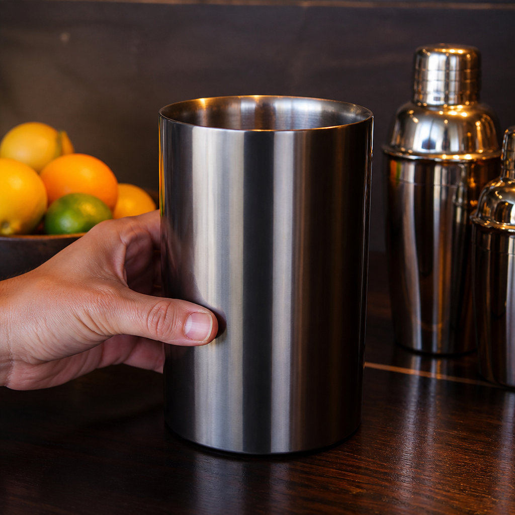 1Ltr Commercial Stainless Steel Wine Cooler Bucket in Gun Metal