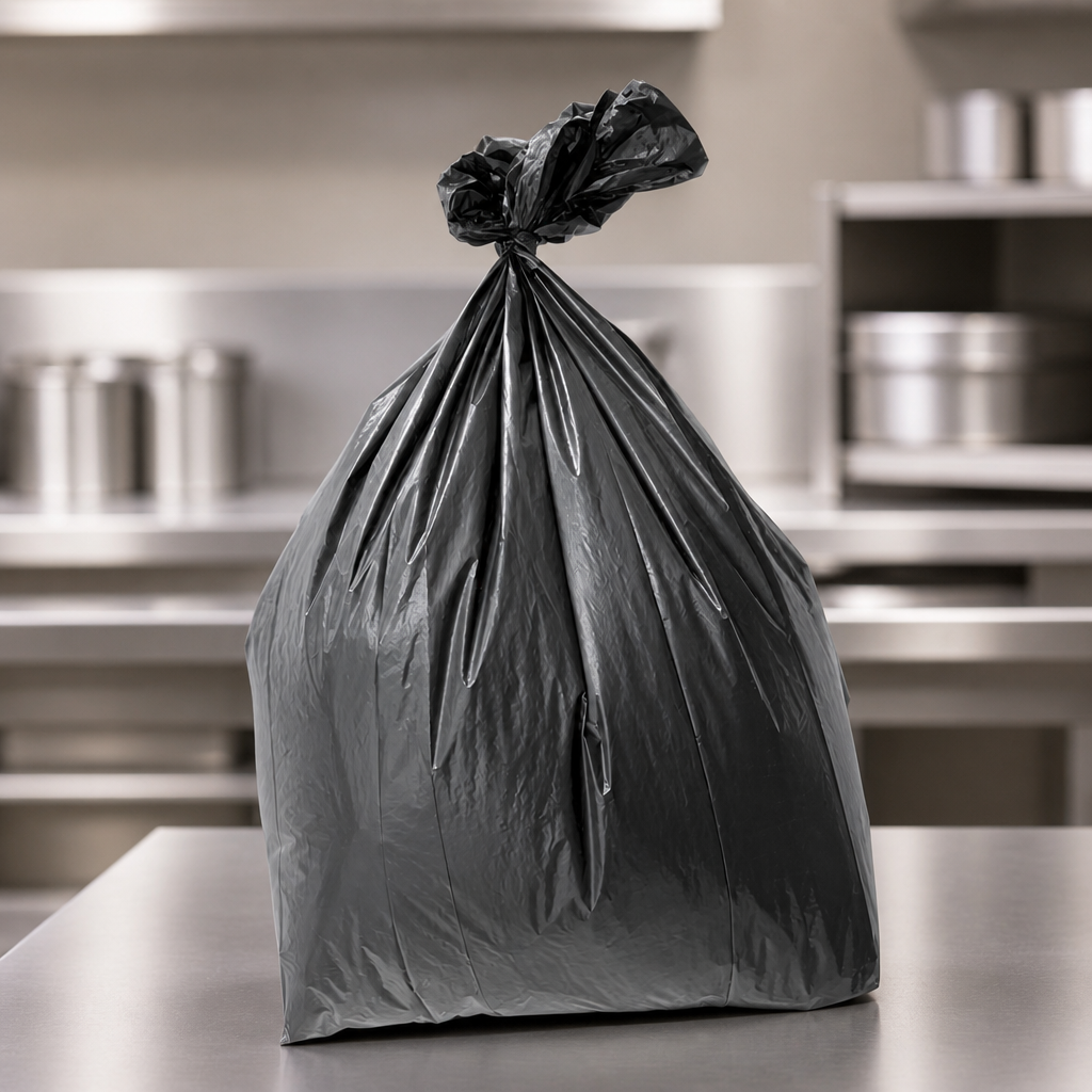 80L Medium Duty Black Bin Bags - 200 Pack for commercial use