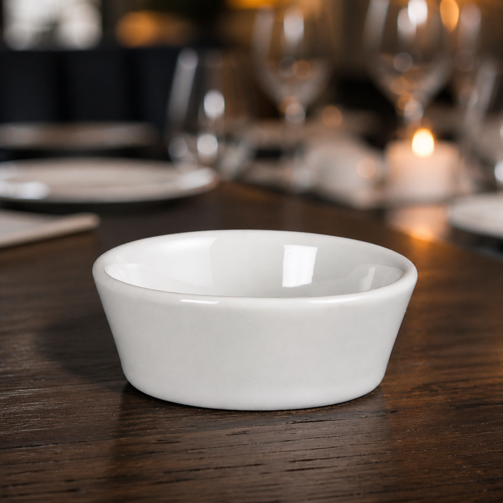 Pack of 12 Commercial Sloping Edge Dip Bowls 50mm