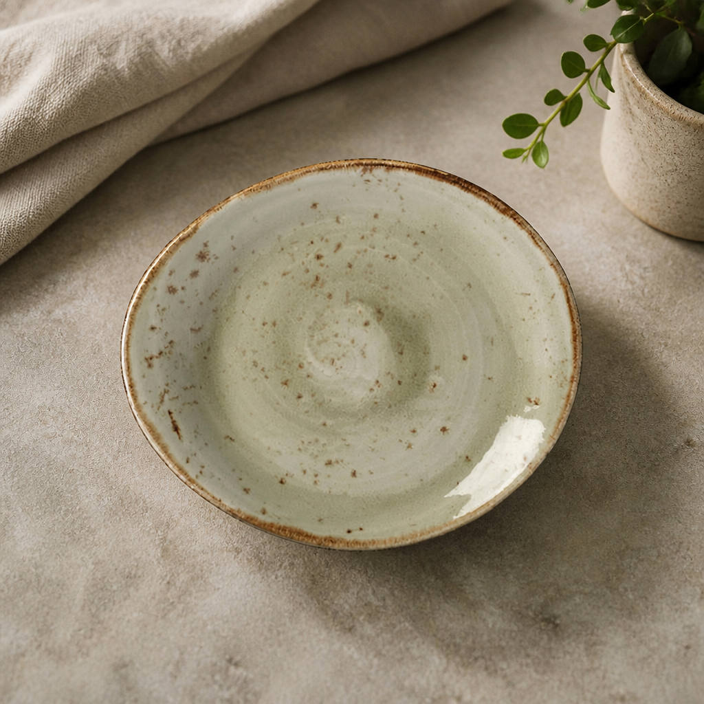 Commercial Green Porcelain Plates 155mm - 12 Pack