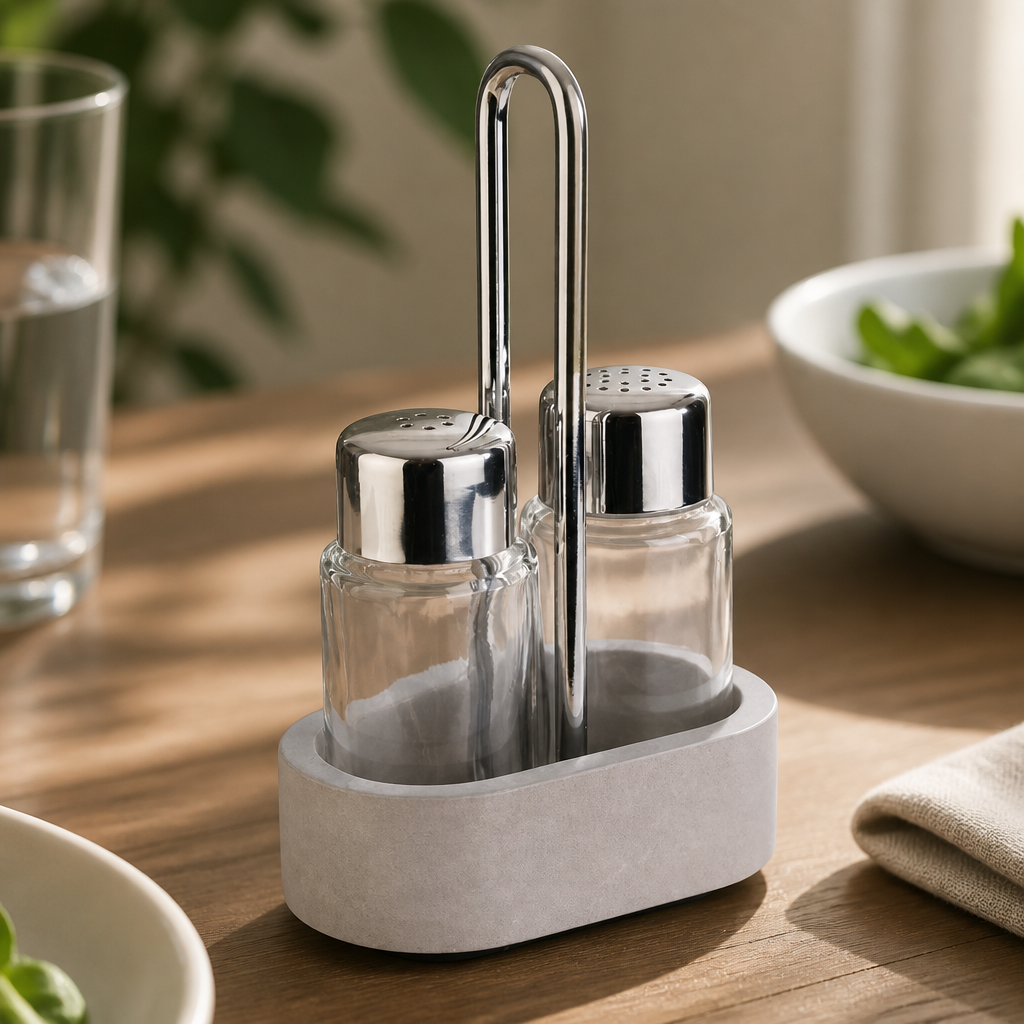 Commercial Concrete Salt and Pepper Stand for Condiment Holders