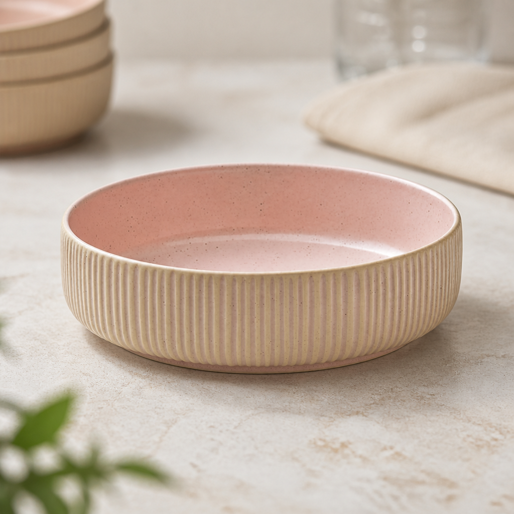 Commercial Nara Rose Bowls 120mm - 6 Pack Stoneware Set