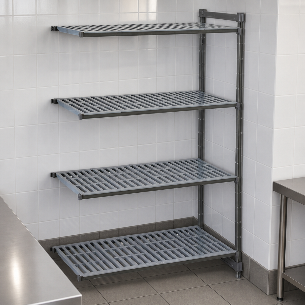 Commercial Cold Room Racking Add-On Unit with 4 Tier Vented Shelves