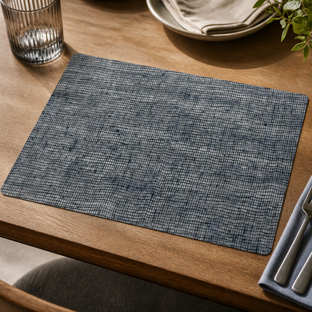 Commercial Silicone Placemats 305x400mm Denim Blue 12 Pack