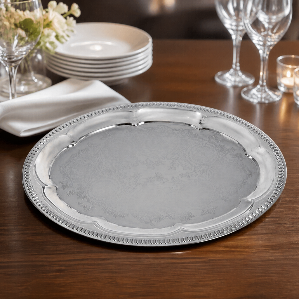 300mm Chrome-Plated Stainless Steel Oval Tea Tray