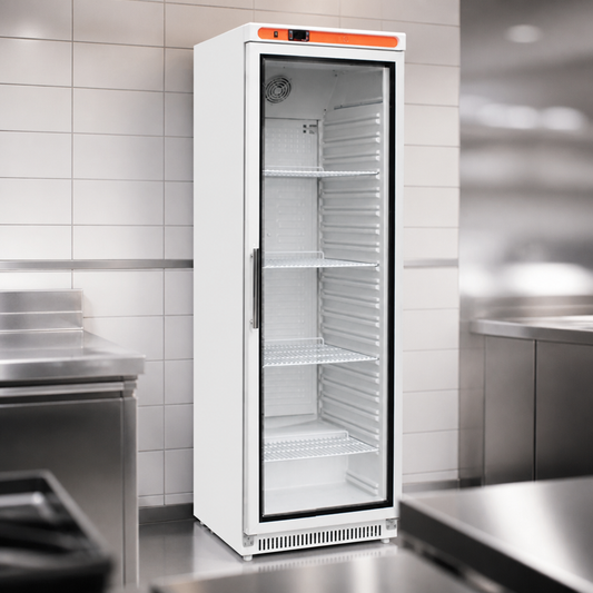 Commercial Upright Display Fridge 400Ltr Glass Door