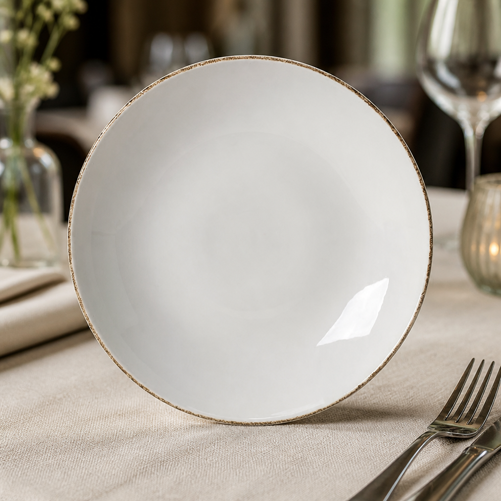 Commercial Brown Dapple Coupe Plates 280mm - 12 Pack