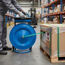 Heavy Duty Mobile Dispenser Stand for Cardboard Cores - Efficient Strapping Holder for Polyester Material