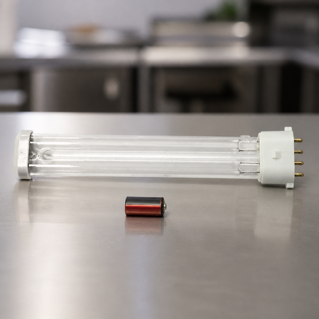 Shatterproof replacement lamp and battery with brown cap