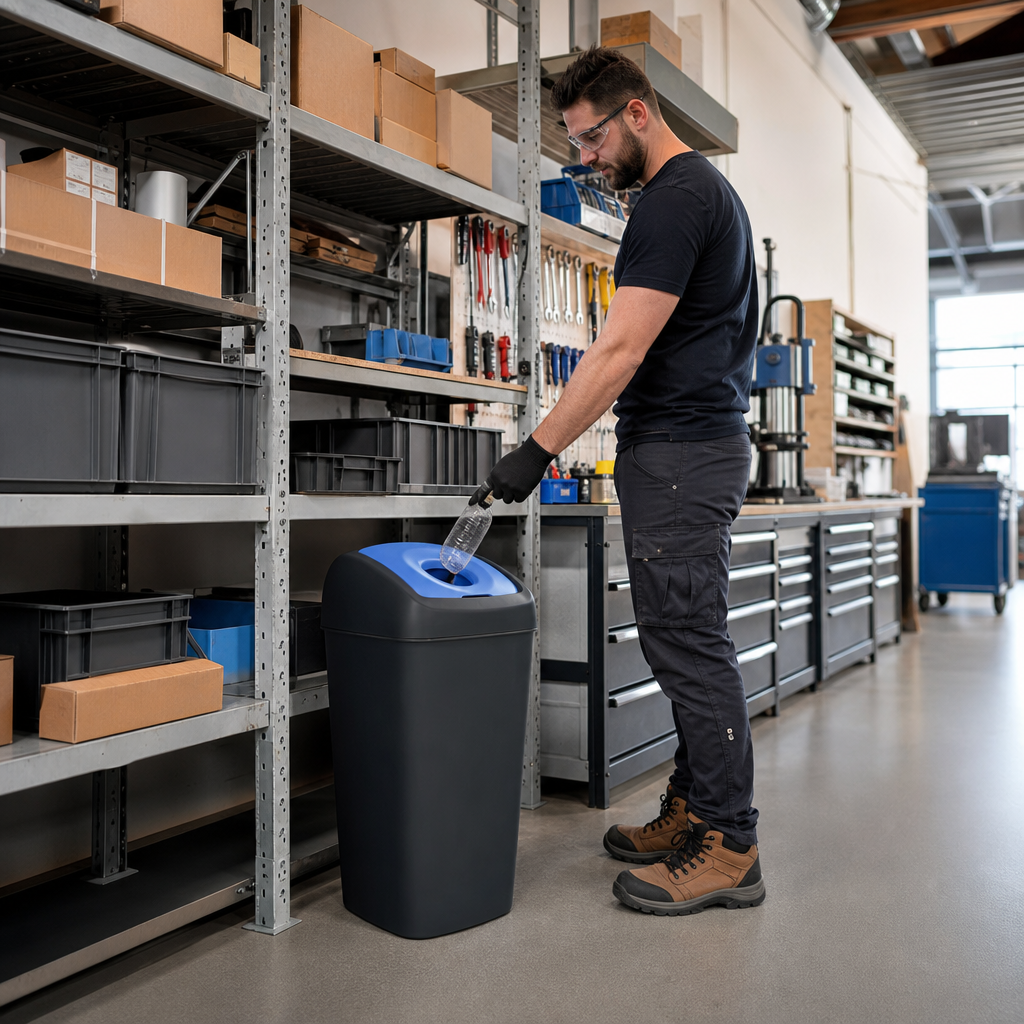 85L Indoor Recycling Bin With Coloured Lid Options