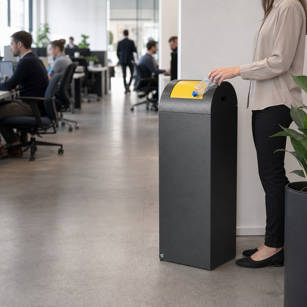 85L Indoor Recycling Bin With Coloured Lid Options