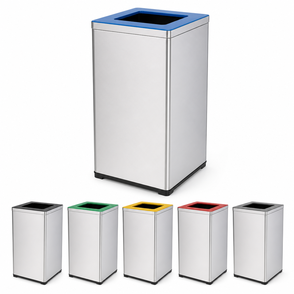 85L Indoor Recycling Bin With Coloured Lid Options