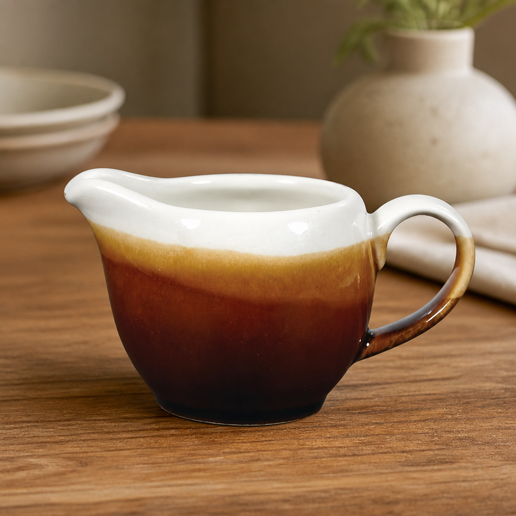 Commercial Monochrome Jug 110ml Brown Ceramic 4 Pack