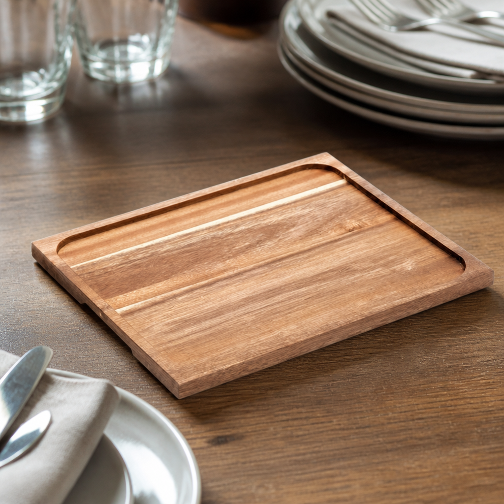 Pack of 5 Acacia Wood Trivet Bases 345x285mm for commercial use