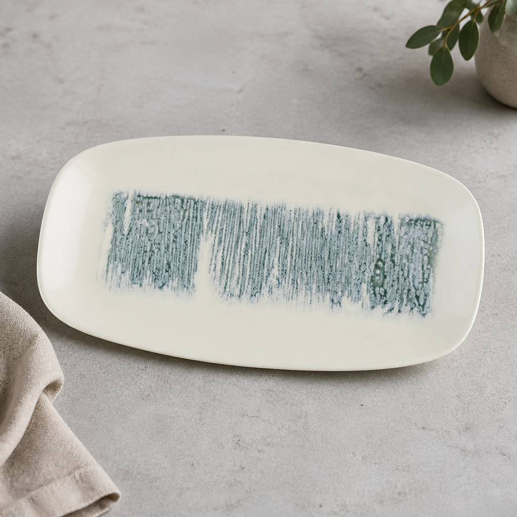 Blue Oblong Platters 355x189mm (6 Pack)
