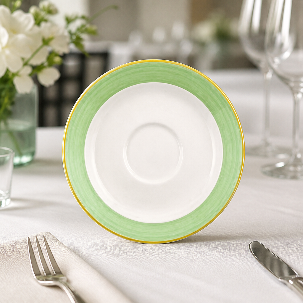 150mm Commercial Slimline Saucers 200ml Green 36 Pack