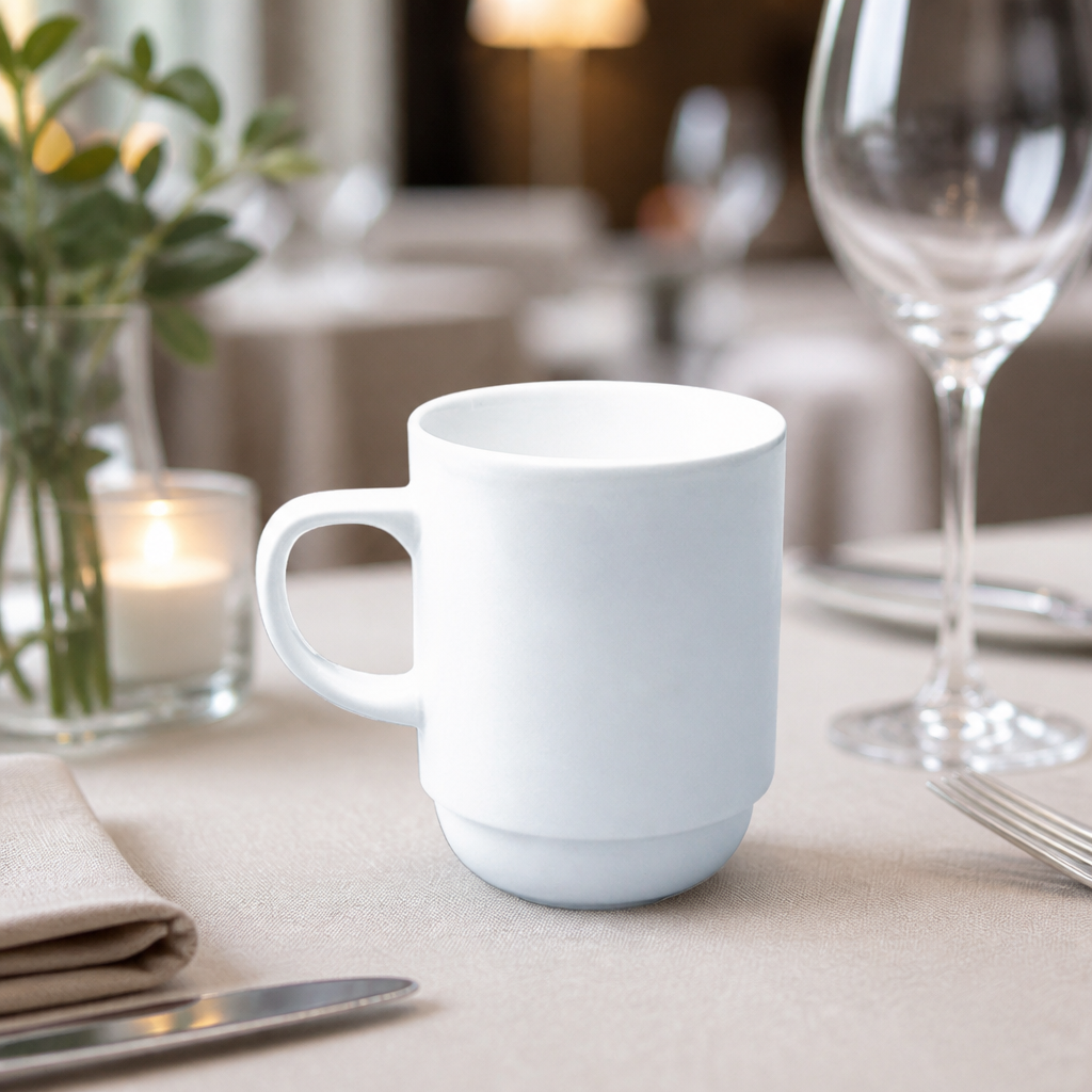 284ml Commercial Fine China Mugs - 24 Pack