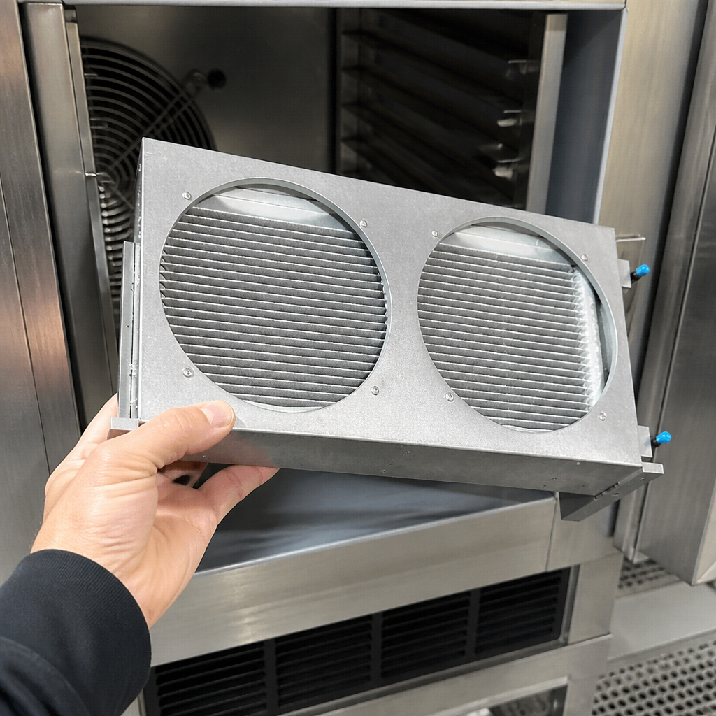 Commercial replacement condenser for blast chiller, 280mm high