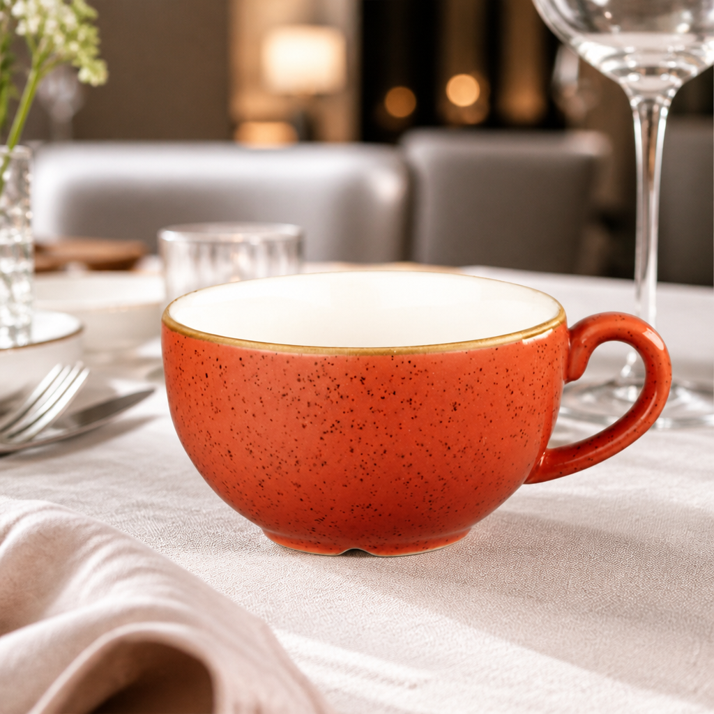 Commercial Cappuccino Cups Spiced Orange 8oz 12 Pack