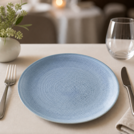 Commercial Coupe Plates 280mm Reactive Glaze Blue 6 Pack