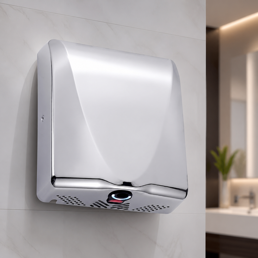 High-Speed HEPA Hand Dryer 1kW Polished Chrome Finish