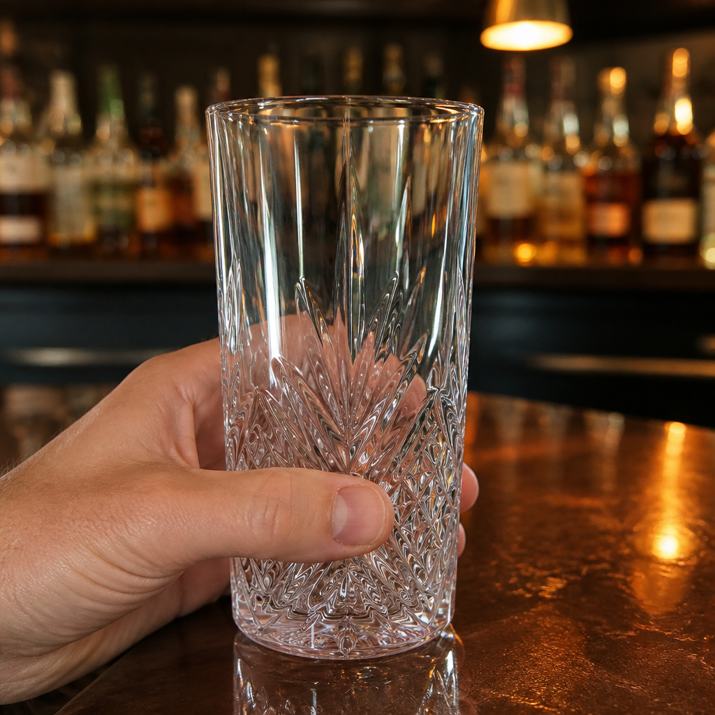 Commercial Hi Ball Glasses 380ml Vintage Cut Glass 24 Pack