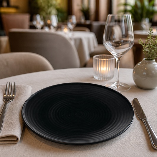 Commercial Vitrified Stoneware Coupe Plates 228mm - 6 Pack