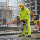 Premium Lightweight Waterproof Rainsuit in High Visibility Yellow with Elasticated Trousers and Heavy Duty Zipper