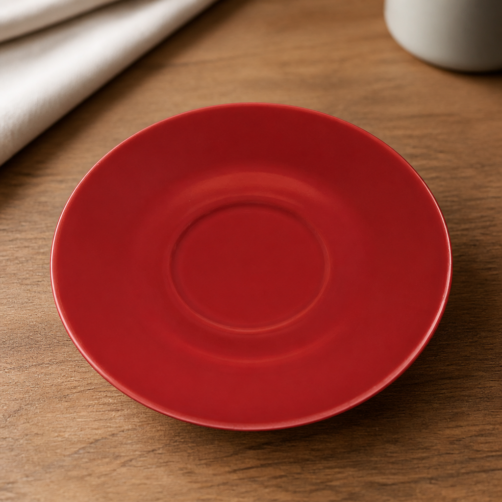 Commercial Red Saucers 158mm for Coffee Cups 12 Pack