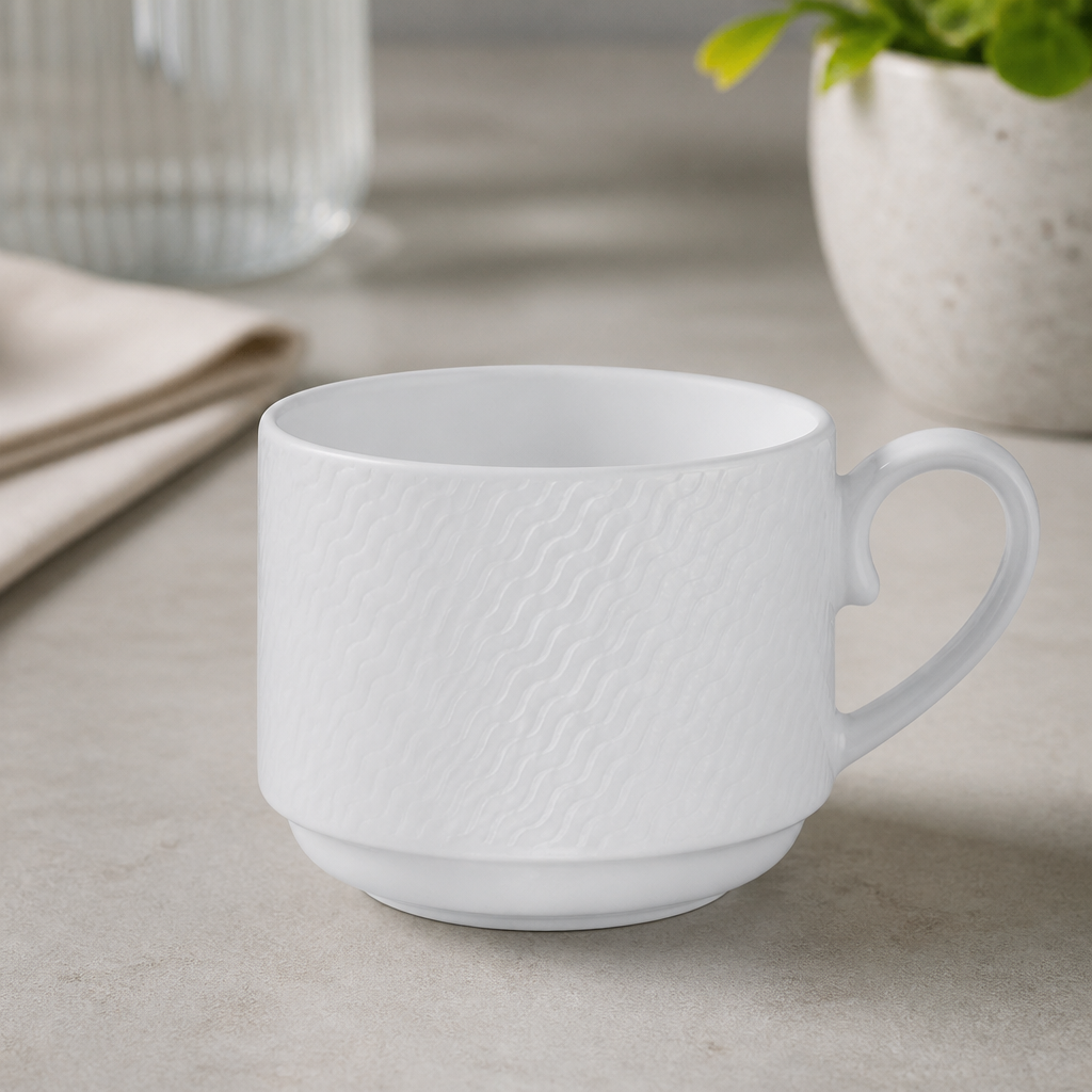 Commercial Stacking Cups 212.5ml Pack of 12 for Catering
