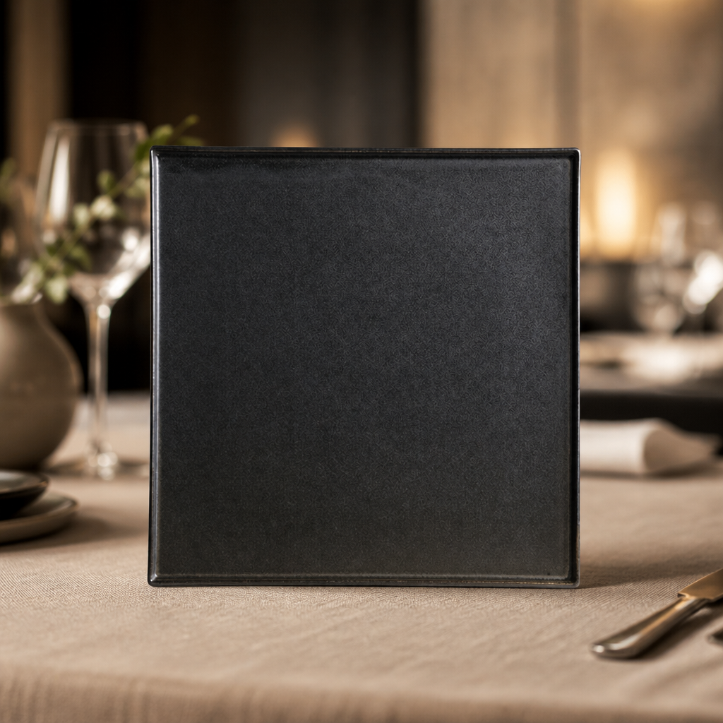 Commercial Porcelain Square Trays 285mm Slate 6 Pack