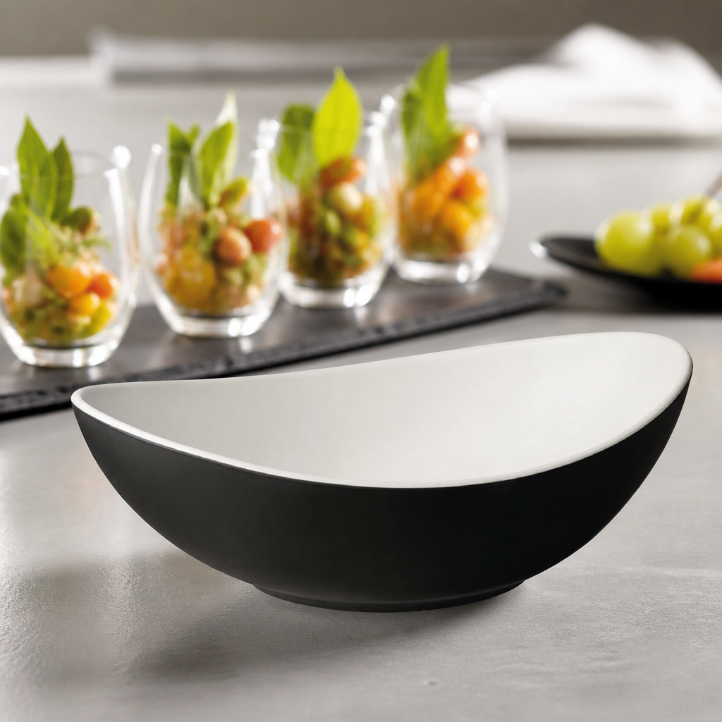 Commercial Dual Tone Curved Fruit Bowl 350ml Melamine