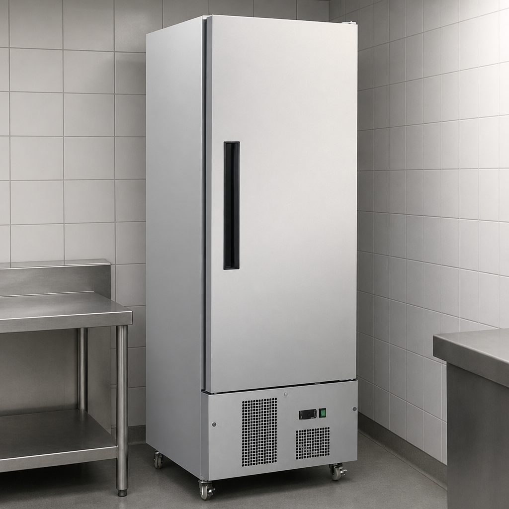 Commercial Upright Slimline Fridge 440Ltr Single Door