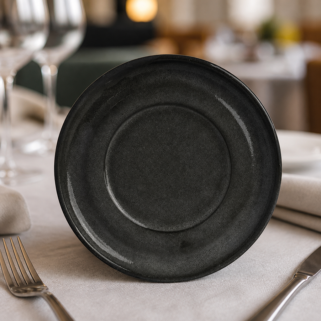 Commercial 150mm Grey Saucers - 24 Pack Vitrified Stoneware