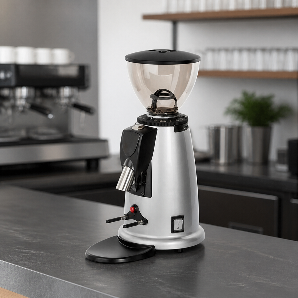 Commercial On Demand Coffee Grinder Silver