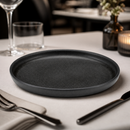 Commercial Walled Plates 220mm Black - 6 Pack Tableware