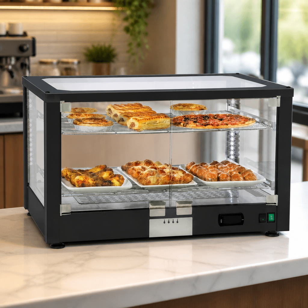 Commercial Heated Display Cabinet 2 Shelf for Pies and Pastries