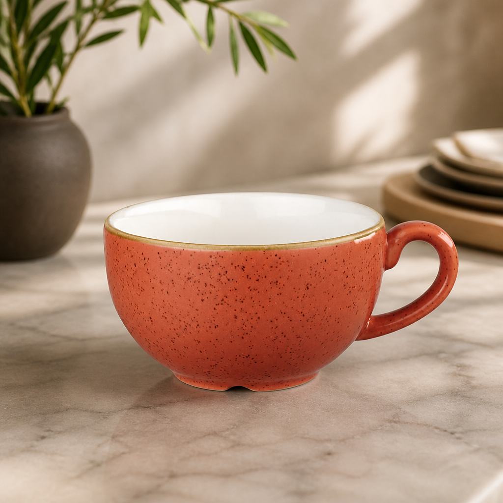 Commercial Cappuccino Cups Spiced Orange 12oz 12 Pack