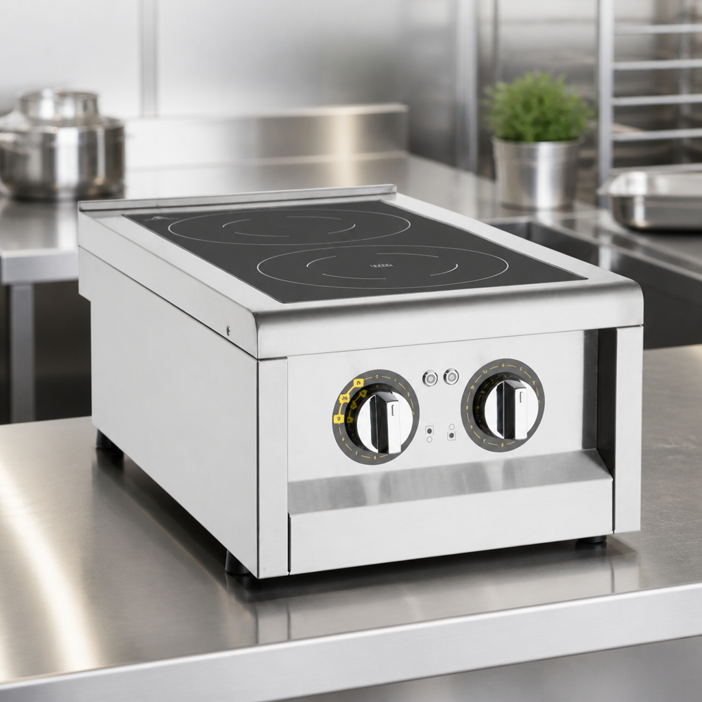 600mm Double Zone Commercial Induction Hob 3kW Countertop