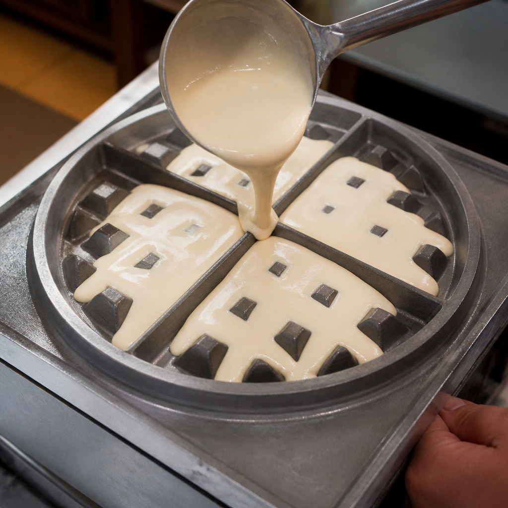 Commercial Round Belgian Waffle Plate for Snack System