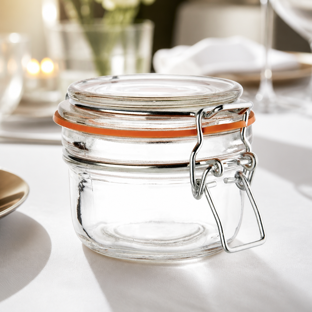 6 pack of 125ml commercial preserving jars for food storage